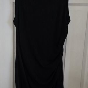 Leith Black Ruched Sheath Midi Dress